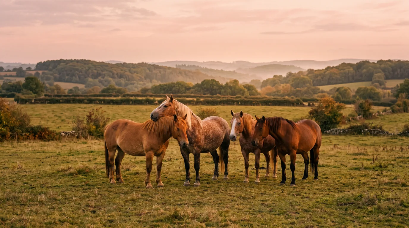 Les chevaux du Écurie Desjeux en liberté, Corrèze
